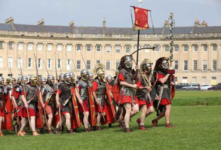 World Heritage Day at the Royal Crescent, Roman Soldiers in formation